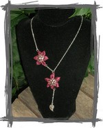 Collier en soie bordeaux